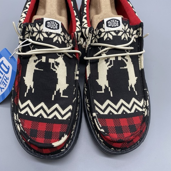Hey Dude Shoes Mens US 9 Black Wally Holiday Cheers Crhistmas Xmas main image 4